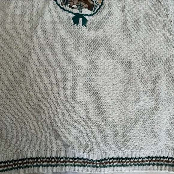 Vintage knit cream colored Fawn/ baby deer sweater - Picture 8 of 13